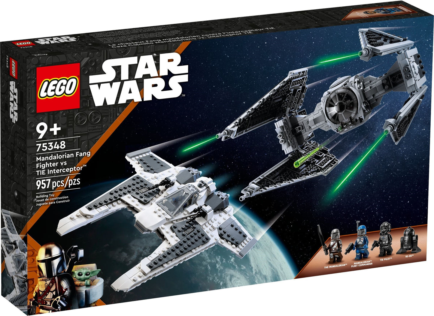 LEGO 75348 Star Wars Mandalorian Fang Fighter vs TIE Interceptor