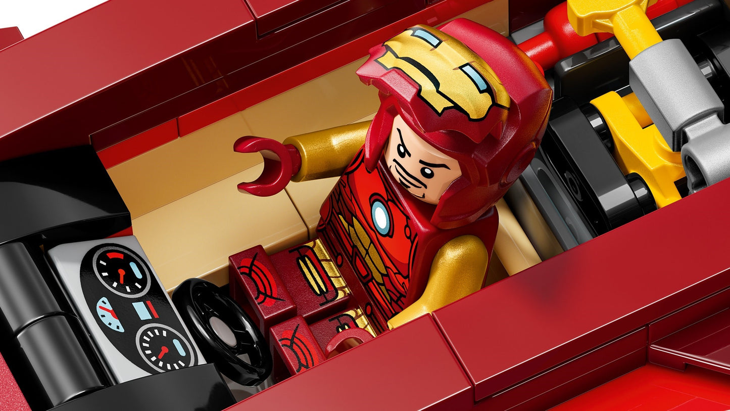 LEGO 76310 Marvel Super Heroes Iron Man Car & Black Panther vs. Red Hulk