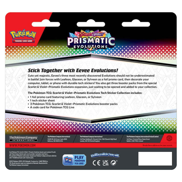 Pokemon TCG Prismatic Evolution Tech Sticker Collection - Glaceon