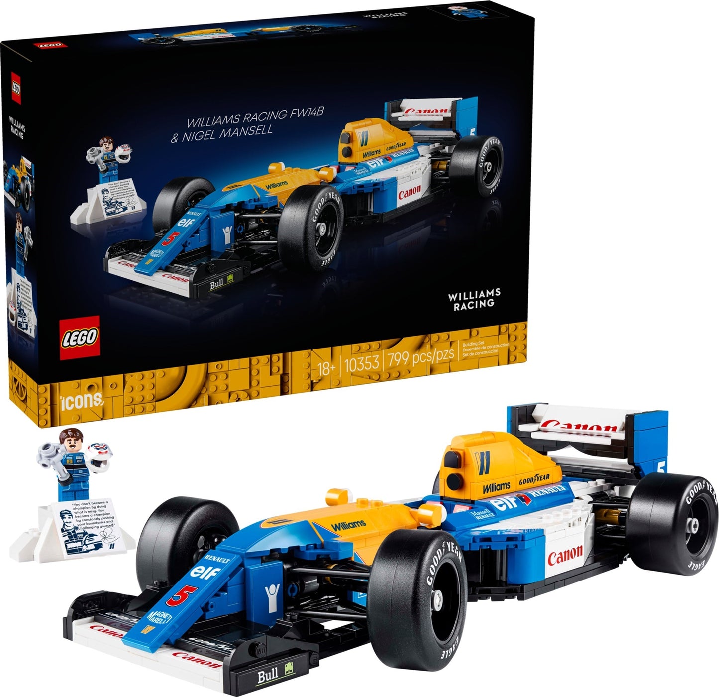 LEGO 10353 Icons Williams Racing FW14B & Nigel Mansell