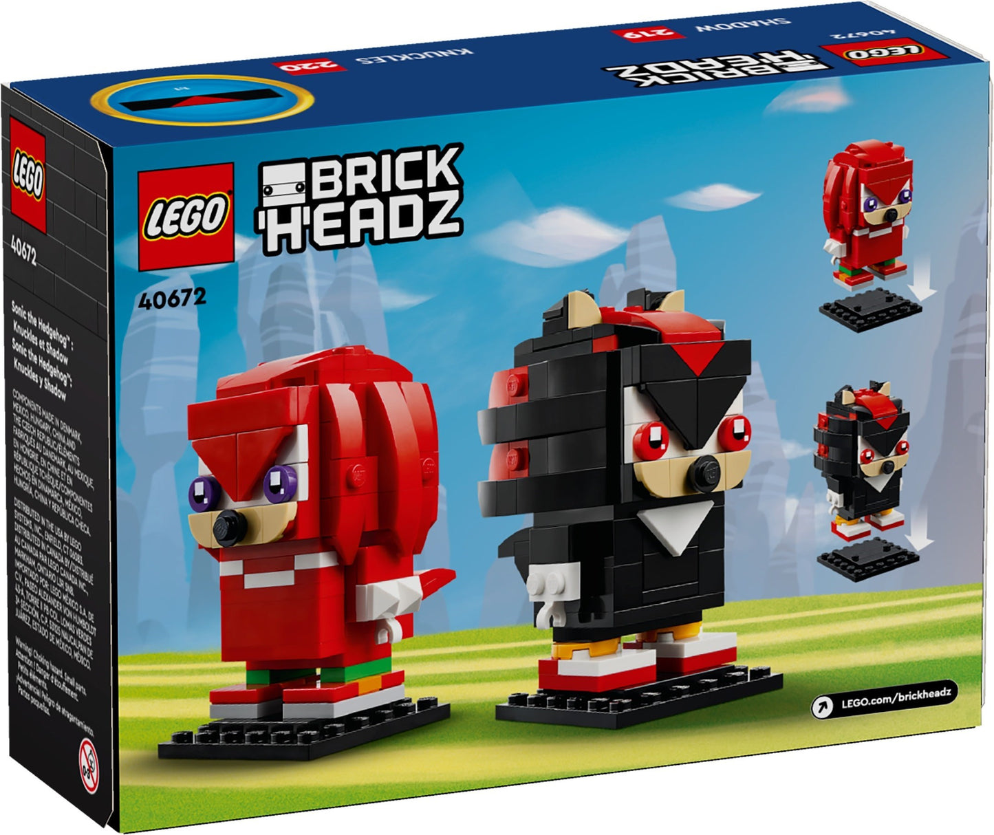 LEGO 40672 Brickheadz Knuckles & Shadow - Sonic the Hedgehog