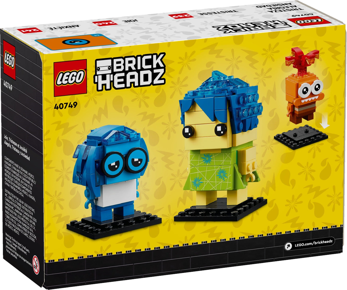 LEGO 40749 Brickheadz Joy, Sadness & Anxiety - Disney