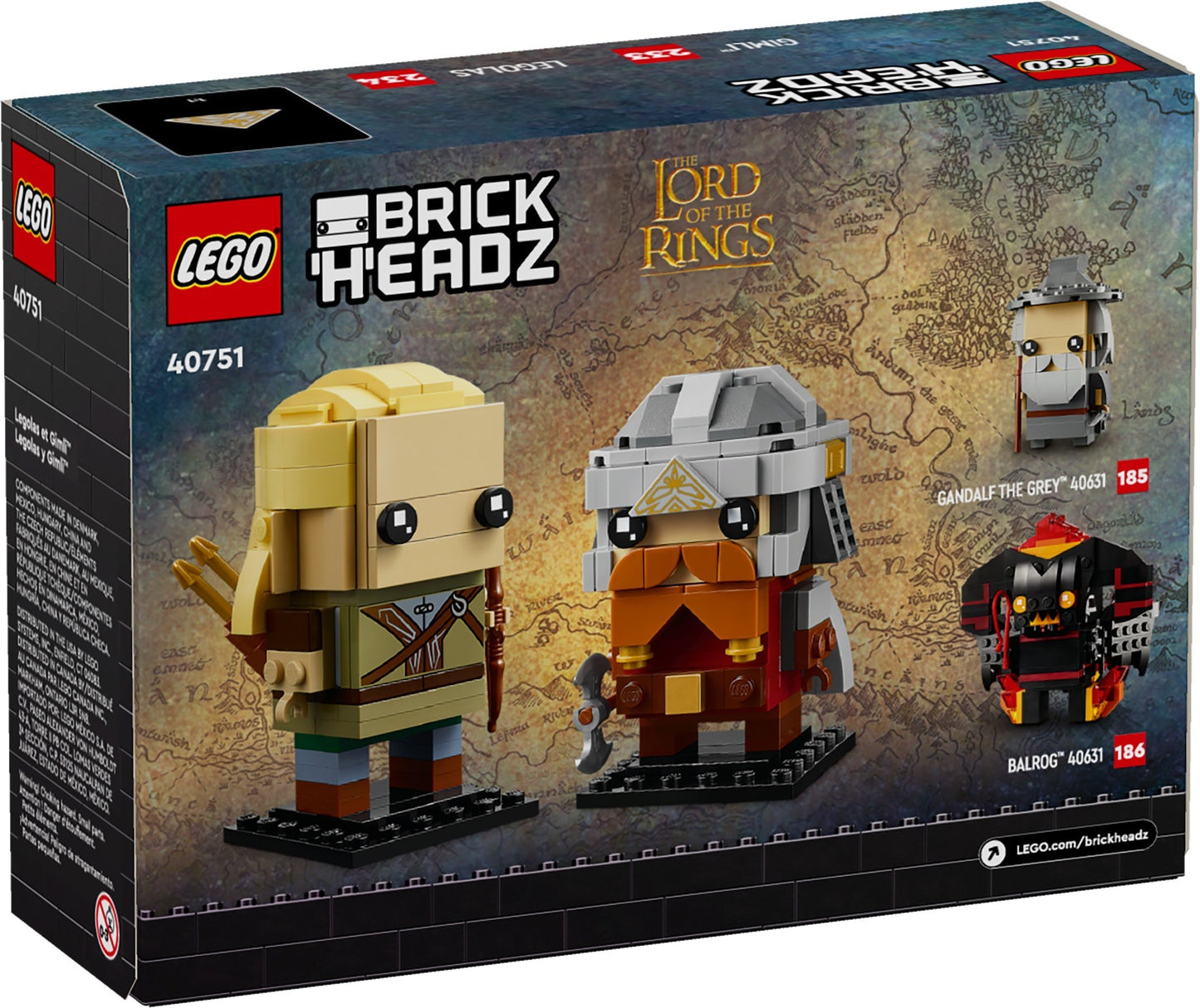 LEGO 40751 Brickheadz Legolas & Gimli - The Lord of the Rings