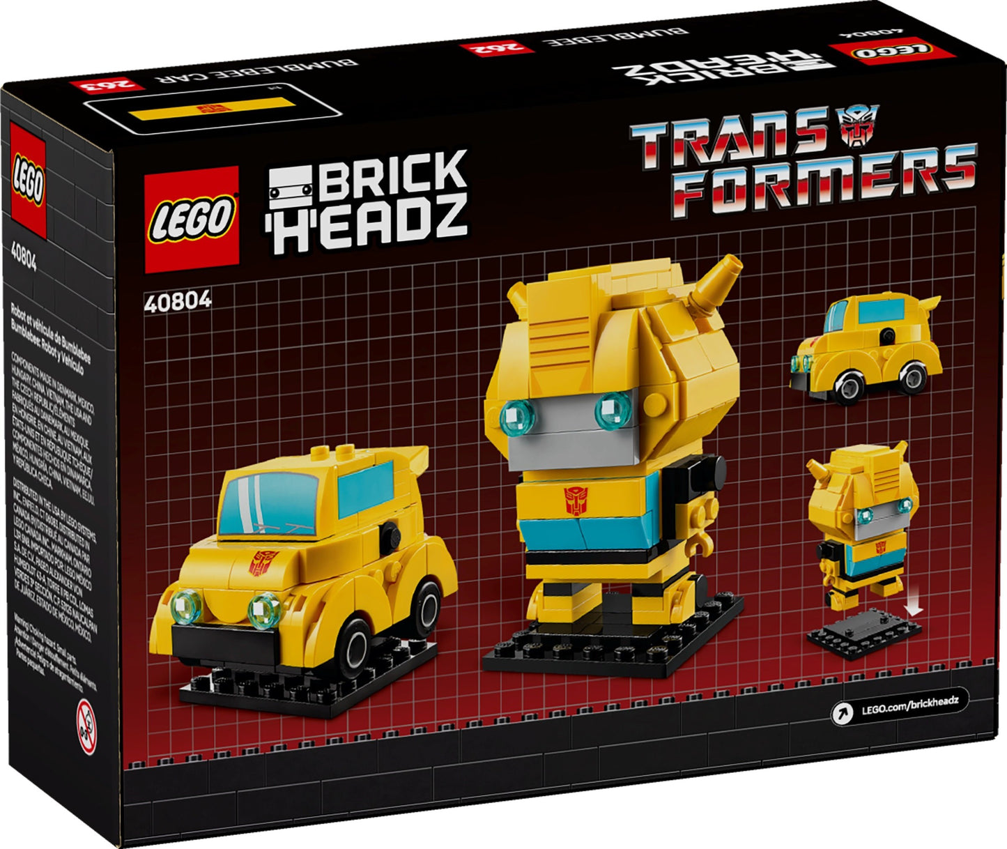LEGO 40804 Brickheadz Bumblebee Robot & Vehicle - Transformers