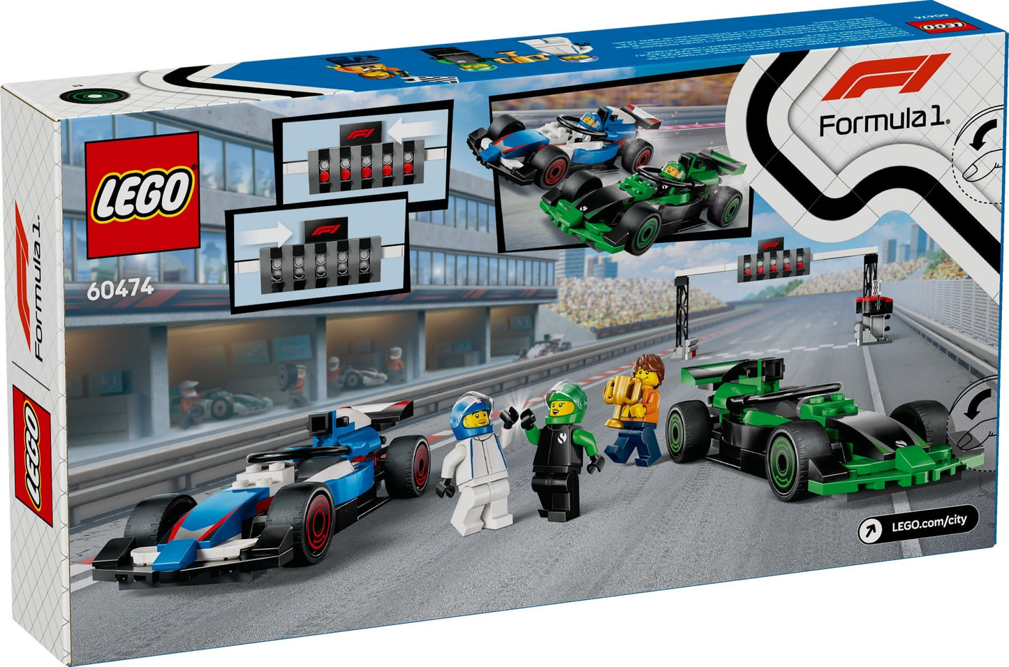 LEGO 60474 CIty F1 Grid with VCARB & Sauber Race Cars