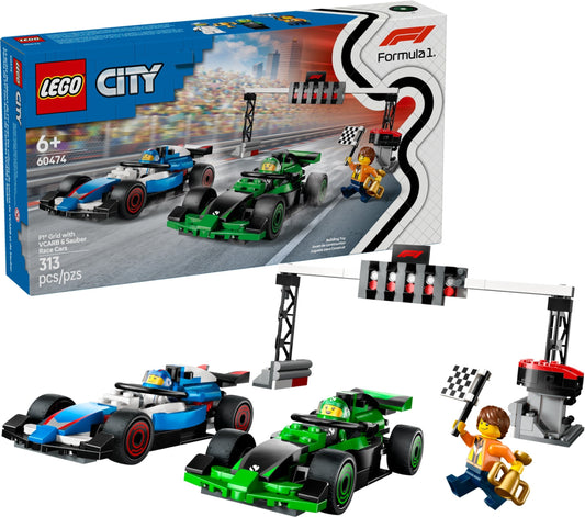 LEGO 60474 CIty F1 Grid with VCARB & Sauber Race Cars