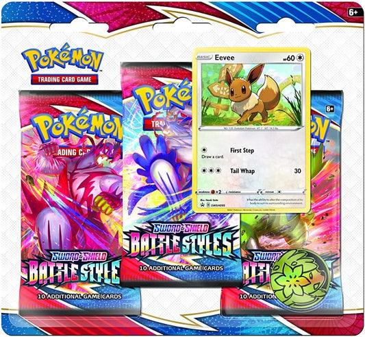 Pokemon TCG Sword & Shield Battle Styles 3 Pack Booster Blister - Eevee