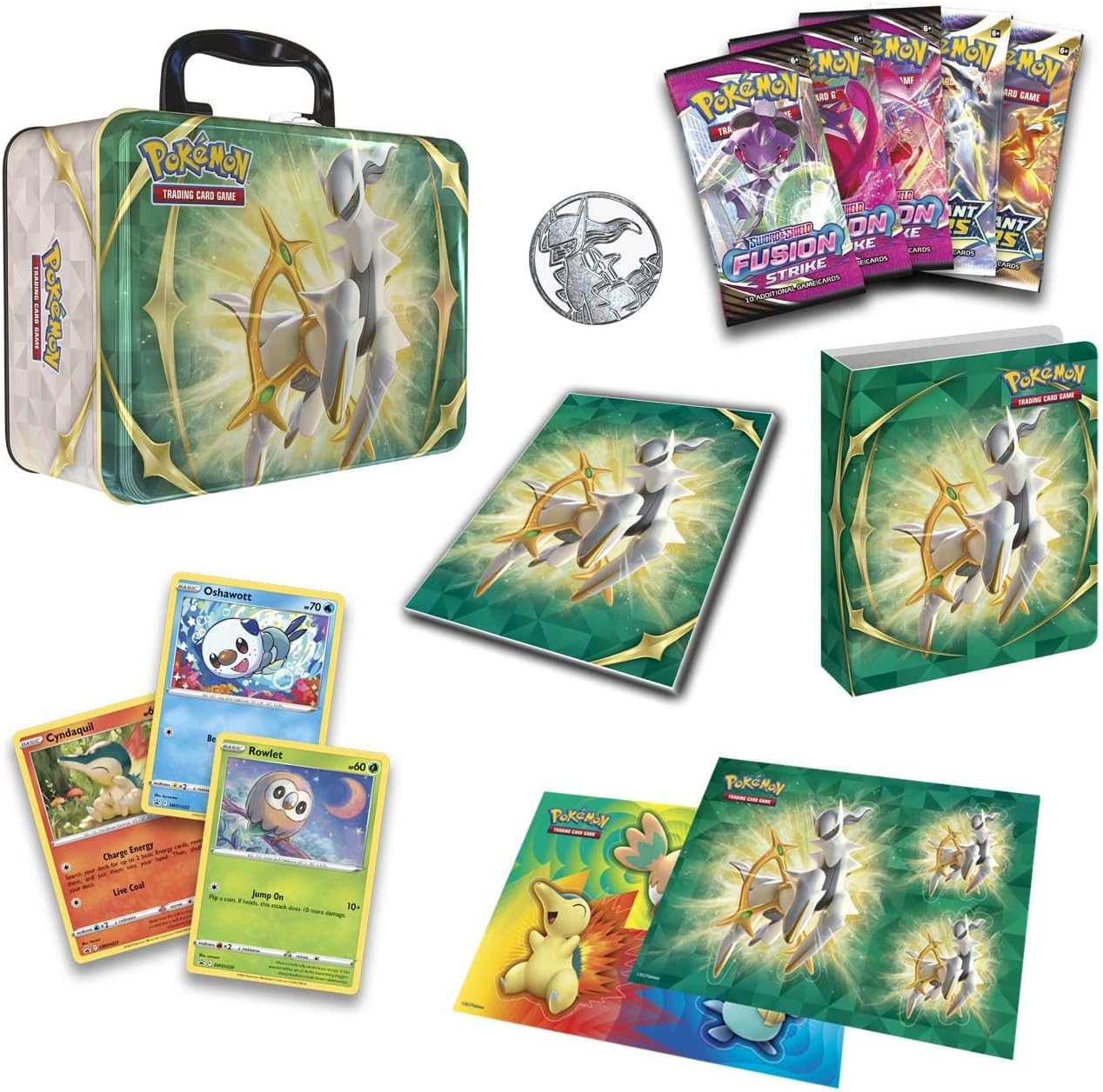 Pokemon TCG Collector Chest Arceus Spring 2022 Rowlet Cyndaquil Oshawott