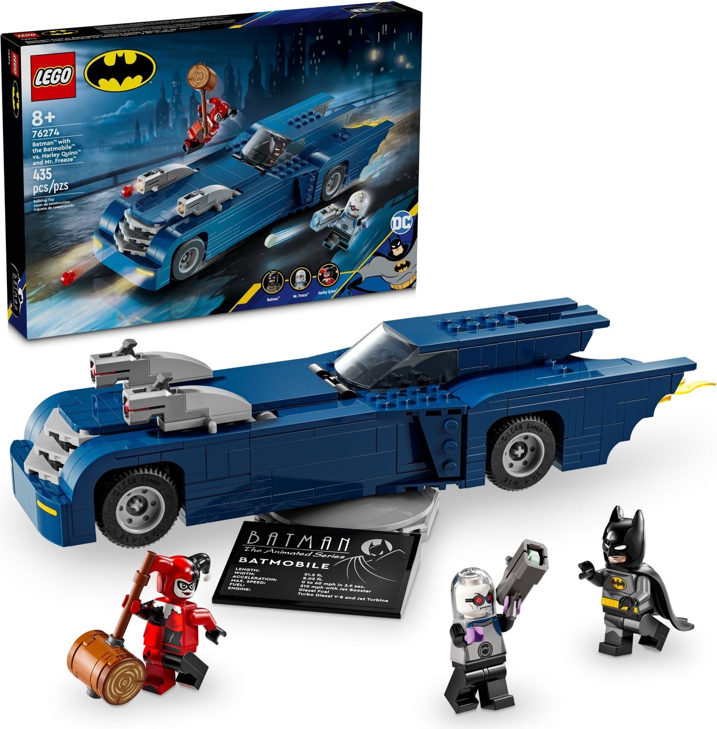 LEGO 76274 DC Comics Super Heroes Batman with the Batmobile vs. Harley Quinn and Mr. Freeze