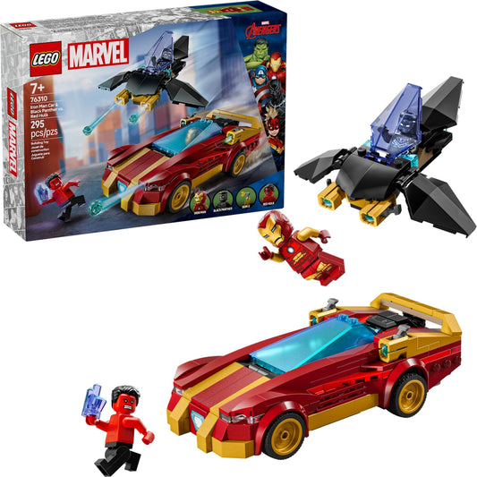 LEGO 76310 Marvel Super Heroes Iron Man Car & Black Panther vs. Red Hulk