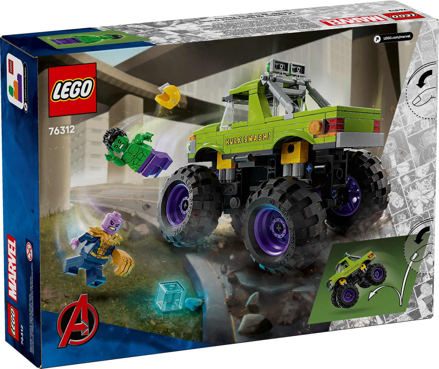 LEGO 76312 Marvel Super Heroes The Hulk Truck vs. Thanos