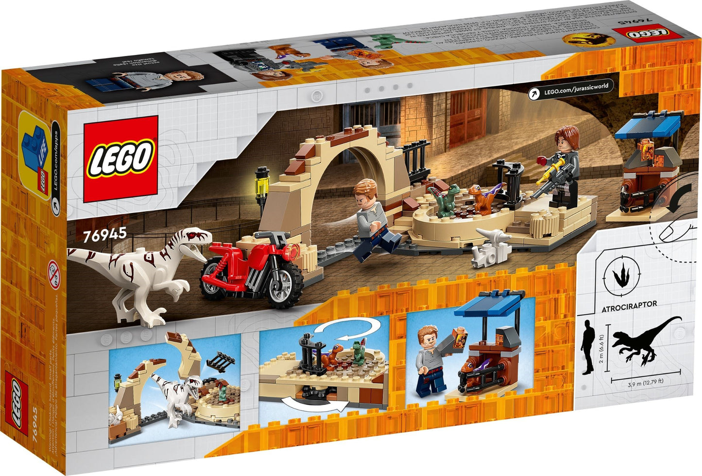 LEGO 76945 Jurassic World Atrociraptor Dinosaur: Bike Chase
