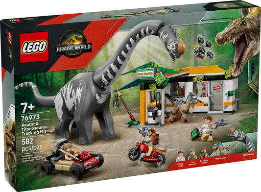 LEGO 76973 Jurassic World Raptor & Titanosaurus Tracking Mission