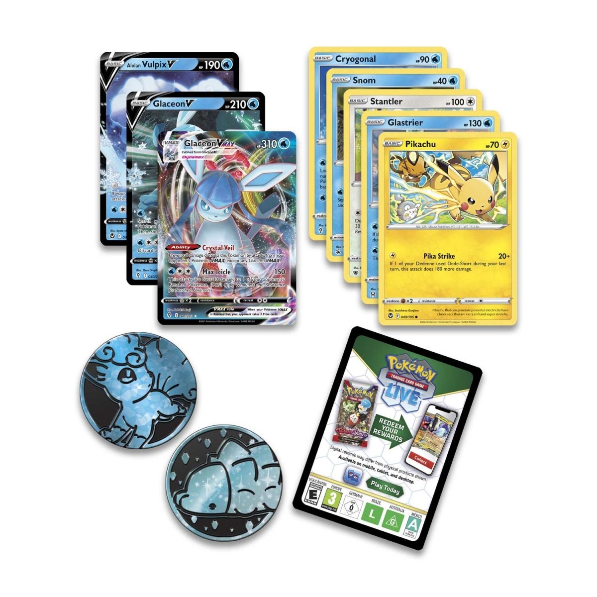 Pokemon TCG Holiday Advent Calendar 2023 (Glaceon, Alolan Vulpix)