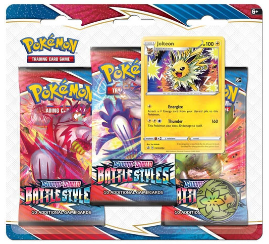 Pokemon TCG Sword & Shield Battle Styles 3 Pack Booster Blister - Jolteon
